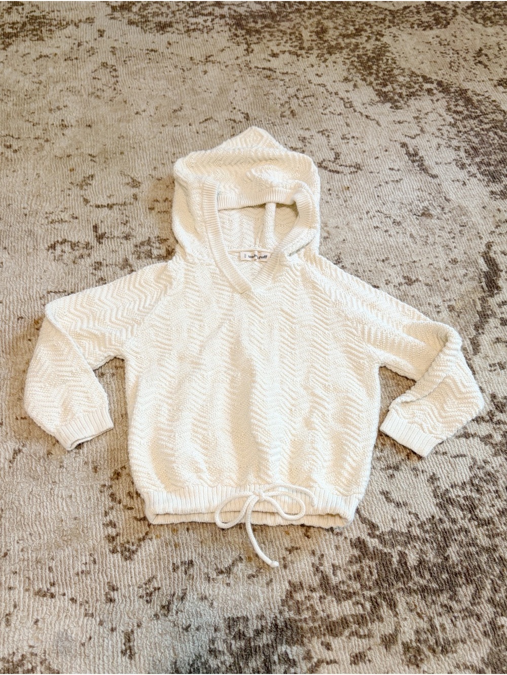 Misha And Puff Cream Chevron Knit Sweater